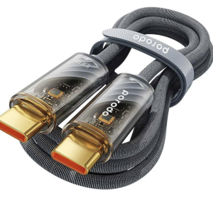 Porodo Transparent Braided 1M USB-C to USB-C cable